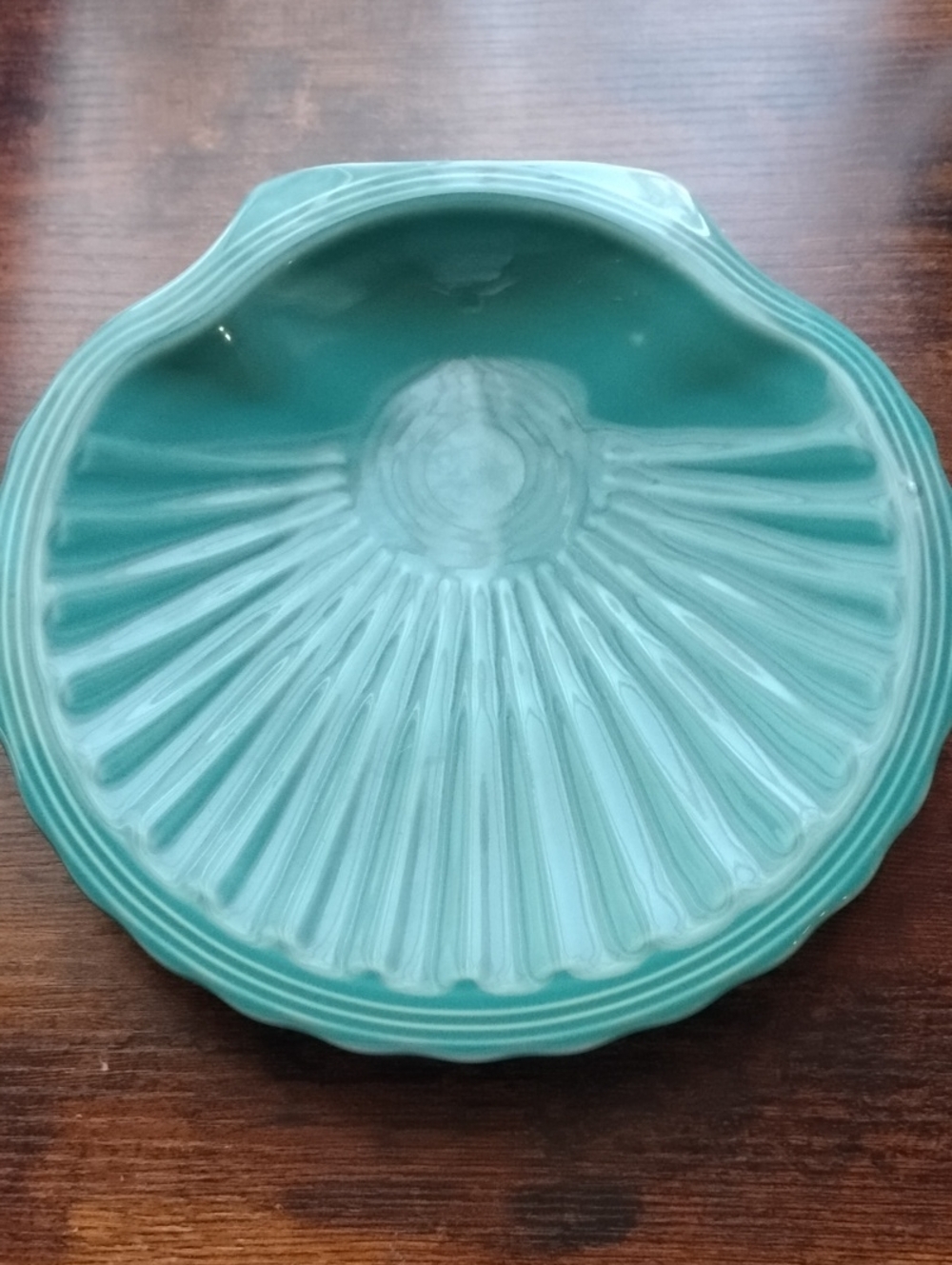 Fiesta Shell Teal Glazed Ceramic Dish